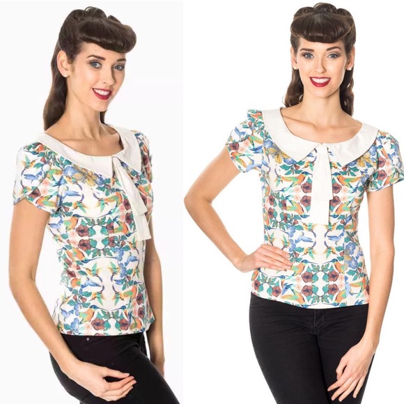 Dancing Days by Banned Mandala Vintage Retro Top Shirt Blouse NWT Size M - Picture 2 of 10